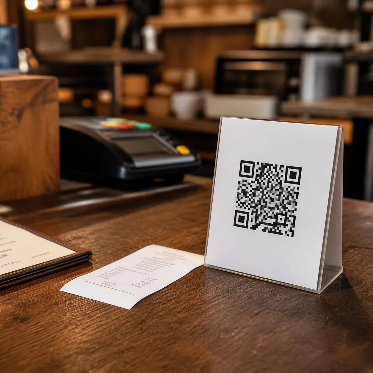 1. Place your QR where customers see it